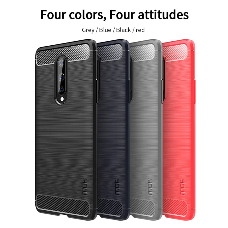 For OnePlus 8 MOFI Gentleness Series Brushed Texture Carbon Fiber Soft TPU Case(Black)