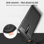 For OnePlus 8 MOFI Gentleness Series Brushed Texture Carbon Fiber Soft TPU Case(Blue)