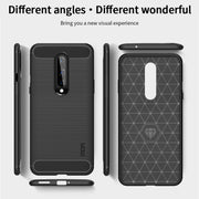 For OnePlus 8 MOFI Gentleness Series Brushed Texture Carbon Fiber Soft TPU Case(Blue)