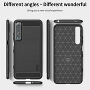 For Sony Xperia 1 lll MOFI Gentleness Series Brushed Texture Carbon Fiber Soft TPU Case(Red)