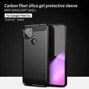 For Google Pixel 5a 5G MOFI Gentleness Series Brushed Texture Carbon Fiber Soft TPU Case(Red)