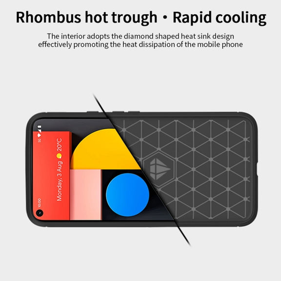 For Google Pixel 5a 5G MOFI Gentleness Series Brushed Texture Carbon Fiber Soft TPU Case(Red)