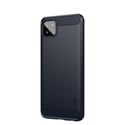 For Samsung Galaxy A22 5G MOFI Gentleness Series Brushed Texture Carbon Fiber Soft TPU Case(Blue)