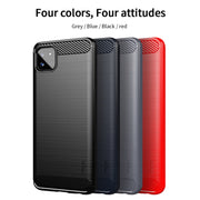 For Samsung Galaxy A22 5G MOFI Gentleness Series Brushed Texture Carbon Fiber Soft TPU Case(Red)
