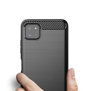 For Samsung Galaxy A22 5G MOFI Gentleness Series Brushed Texture Carbon Fiber Soft TPU Case(Red)