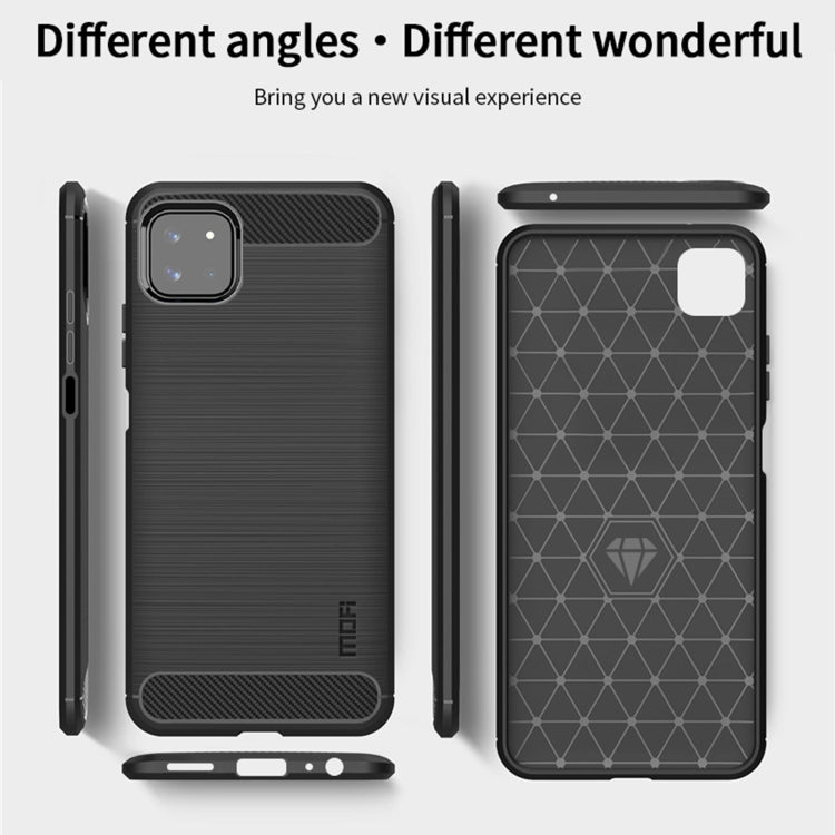 For Samsung Galaxy A22 5G MOFI Gentleness Series Brushed Texture Carbon Fiber Soft TPU Case(Red)