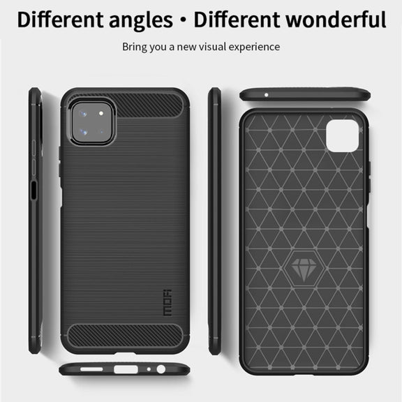For Samsung Galaxy A22 5G MOFI Gentleness Series Brushed Texture Carbon Fiber Soft TPU Case(Red)