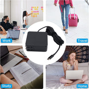 65W 20V 3.25A Notebook Square Portable Type-C Power Adapter, US Plug