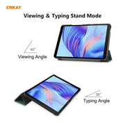ENKAY PU Leather + Plastic Case with Three-folding Holder for Huawei MatePad T8 / Honor Tablet X7(Green)