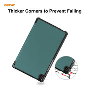 ENKAY PU Leather + Plastic Case with Three-folding Holder for Huawei MatePad T8 / Honor Tablet X7(Green)