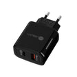TE-PD01 PD 20W + QC3.0 USB Dual Ports Quick Charger with Indicator Light, EU Plug(Black) - USB Charger by PMC TechLife | Online Shopping South Africa | PMC TechLife | Buy Now Pay Later Mobicred