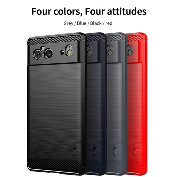 For Google Pixel 6 MOFI Gentleness Series Brushed Texture Carbon Fiber Soft TPU Case(Gray)