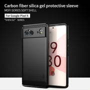 For Google Pixel 6 MOFI Gentleness Series Brushed Texture Carbon Fiber Soft TPU Case(Gray)