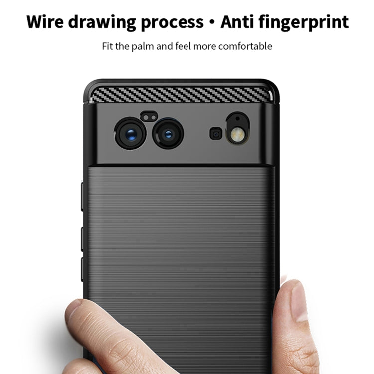 For Google Pixel 6 MOFI Gentleness Series Brushed Texture Carbon Fiber Soft TPU Case(Gray)