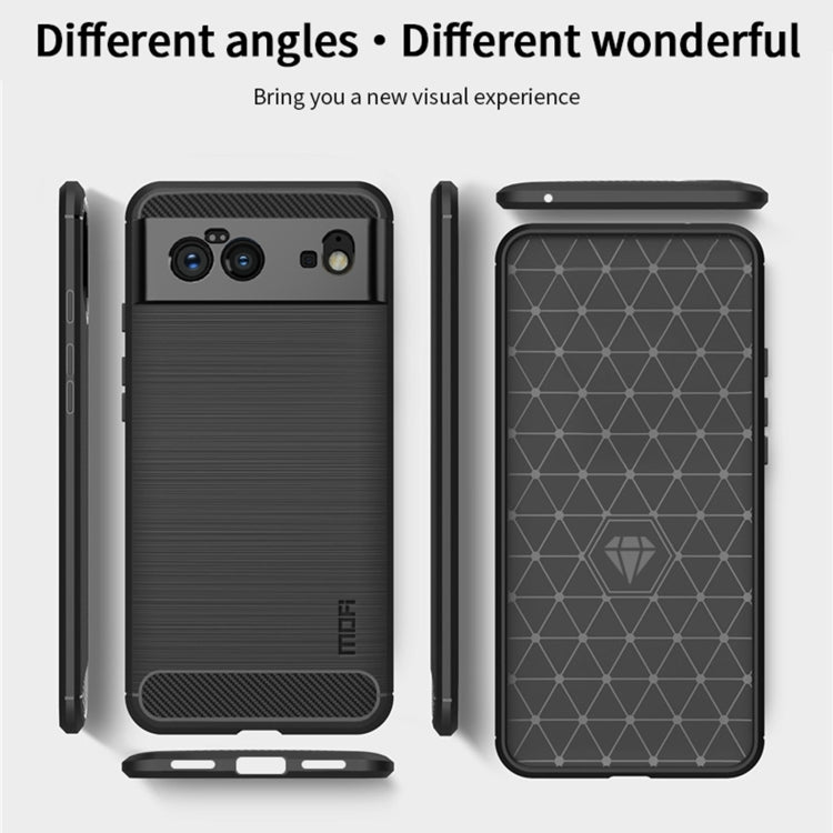 For Google Pixel 6 MOFI Gentleness Series Brushed Texture Carbon Fiber Soft TPU Case(Gray)