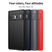 For Google Pixel 6 Pro MOFI Gentleness Series Brushed Texture Carbon Fiber Soft TPU Case(Black)