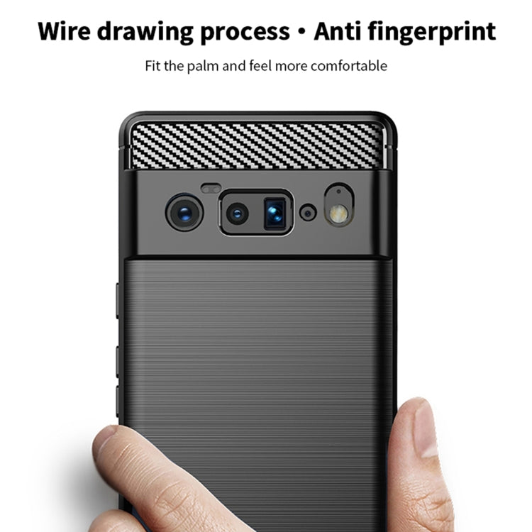 For Google Pixel 6 Pro MOFI Gentleness Series Brushed Texture Carbon Fiber Soft TPU Case(Black)
