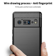 For Google Pixel 6 Pro MOFI Gentleness Series Brushed Texture Carbon Fiber Soft TPU Case(Black)
