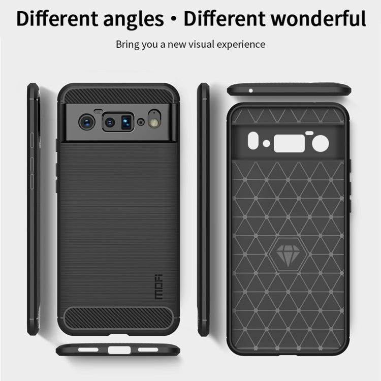 For Google Pixel 6 Pro MOFI Gentleness Series Brushed Texture Carbon Fiber Soft TPU Case(Blue)