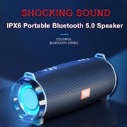 T&G TG192 LED Flashing Light Portable Wireless Bass 3D Stereo Bluetooth Speaker, Support FM / TF Card / USB(Black)
