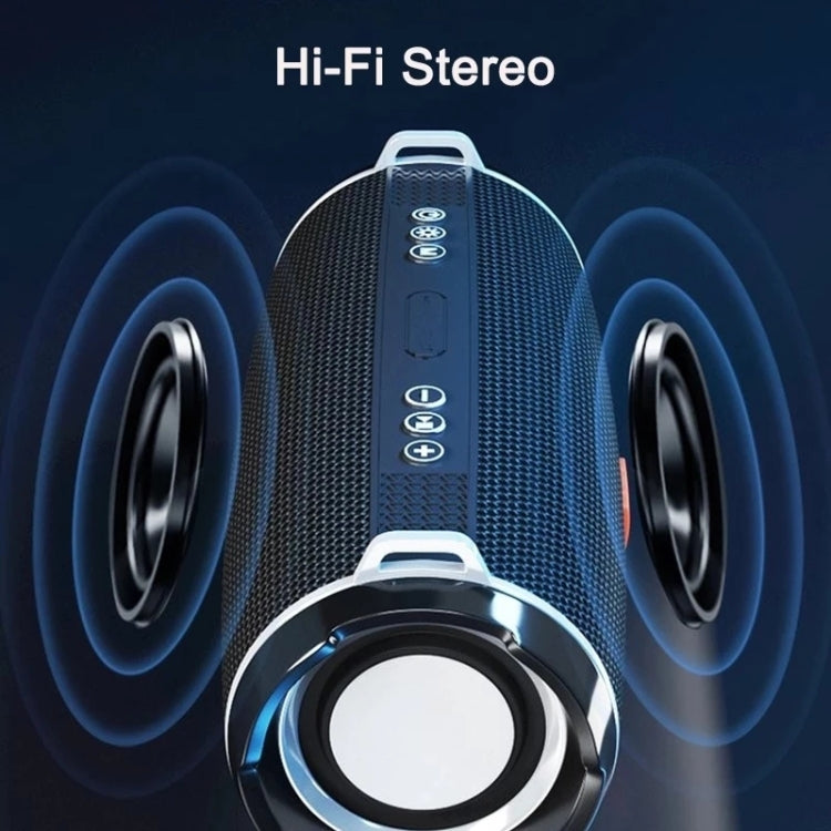 T&G TG192 LED Flashing Light Portable Wireless Bass 3D Stereo Bluetooth Speaker, Support FM / TF Card / USB(Black)