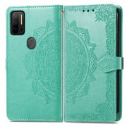 For Ulefone Note 11 Plus Mandala Flower Embossed Horizontal Flip Leather Case with Bracket / Card Slot / Wallet / Lanyard(Green)