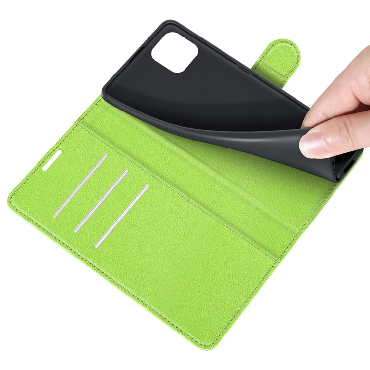 For OPPO Realme C11 2021 Litchi Texture Horizontal Flip Protective Case with Holder & Card Slots & Wallet(Green)