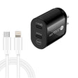 40W Dual Port PD / Type-C Fast Charger with Type-C to 8 Pin Data Cable, US Plug(Black) - USB Charger by PMC TechLife | Online Shopping South Africa | PMC TechLife | Buy Now Pay Later Mobicred