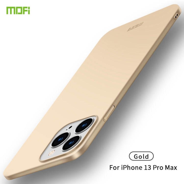 For iPhone 13 Pro Max  MOFI Frosted PC Ultra-thin Hard Case(Gold)