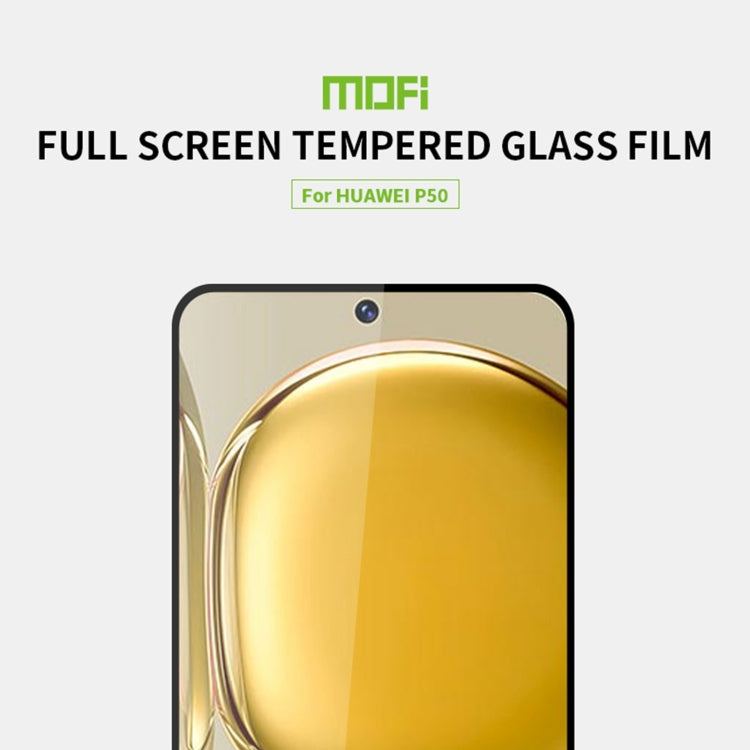 For Huawei P50 MOFI 9H 2.5D Full Screen Tempered Glass Film(Black)