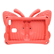 For Amazon Kindle Fire HD8 2016/2017/2018 Butterfly Bracket Style EVA Children Falling Proof Cover Protective Case(Red)