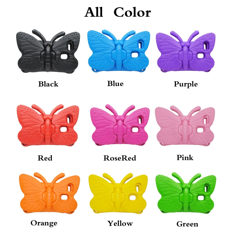 For Amazon Kindle Fire HD8 2016/2017/2018 Butterfly Bracket Style EVA Children Falling Proof Cover Protective Case(Red)