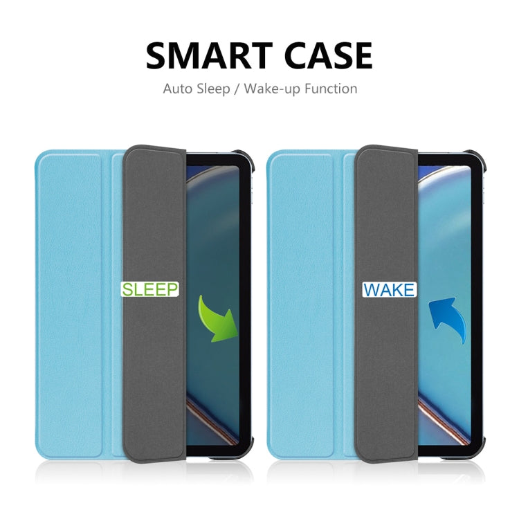 For iPad mini 2024 / mini 6 ENKAY Custer Texture Horizontal Flip PU+PC Leather Tablet Case with Three-folding Holder & Sleep / Wake-up Function(Dark Green)