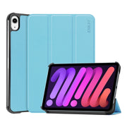 For iPad mini 2024 / mini 6 ENKAY Custer Texture Horizontal Flip PU+PC Leather Tablet Case with Three-folding Holder & Sleep / Wake-up Function(Dark Green)