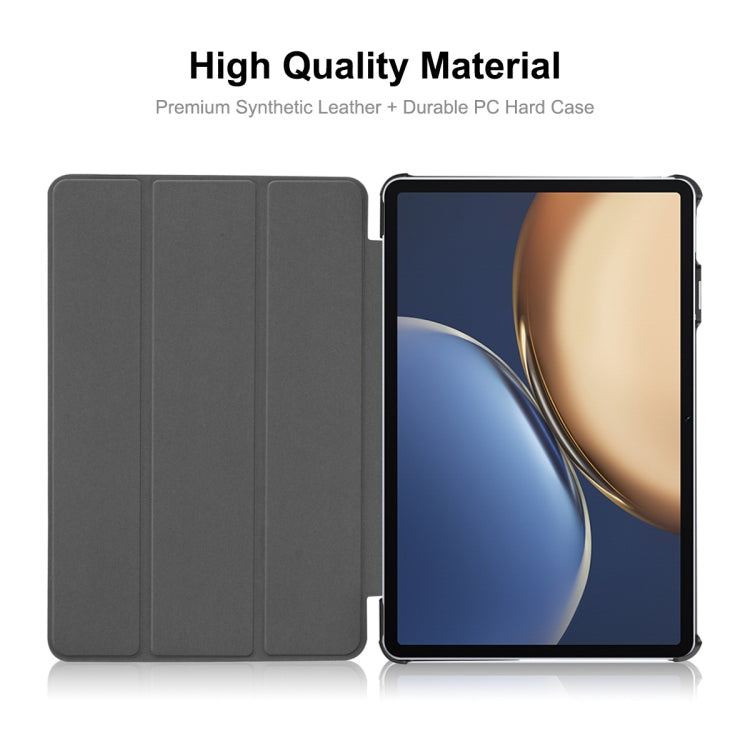 For Honor Tablet V7 Pro ENKAY Custer Texture Horizontal Flip PU+PC Leather Case with Three-folding Holder & Sleep / Wake-up Function(Dark Blue)