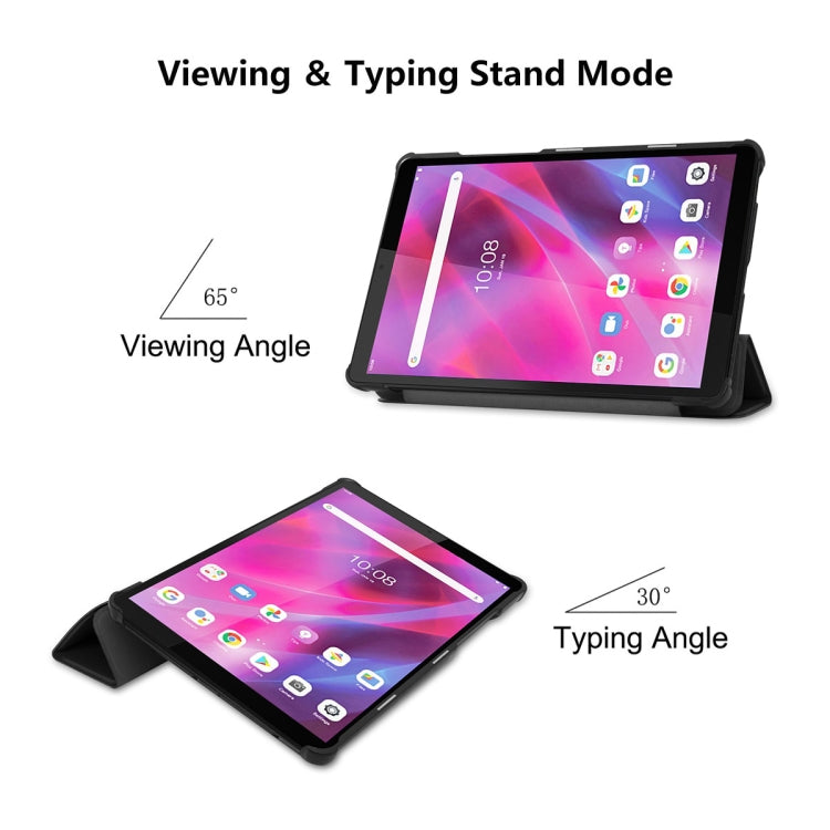 For Lenovo Tab M8 1/2/3 ENKAY Custer Texture Horizontal Flip PU+PC Leather Case with Three-folding Holder(Dark Green)