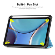 For iPad mini 2024 / mini 6 ENKAY Custer Texture Horizontal Flip PU+TPU Leather Tablet Case with Three-folding Holder & Sleep / Wake-up Function & Pen Holder(Black)