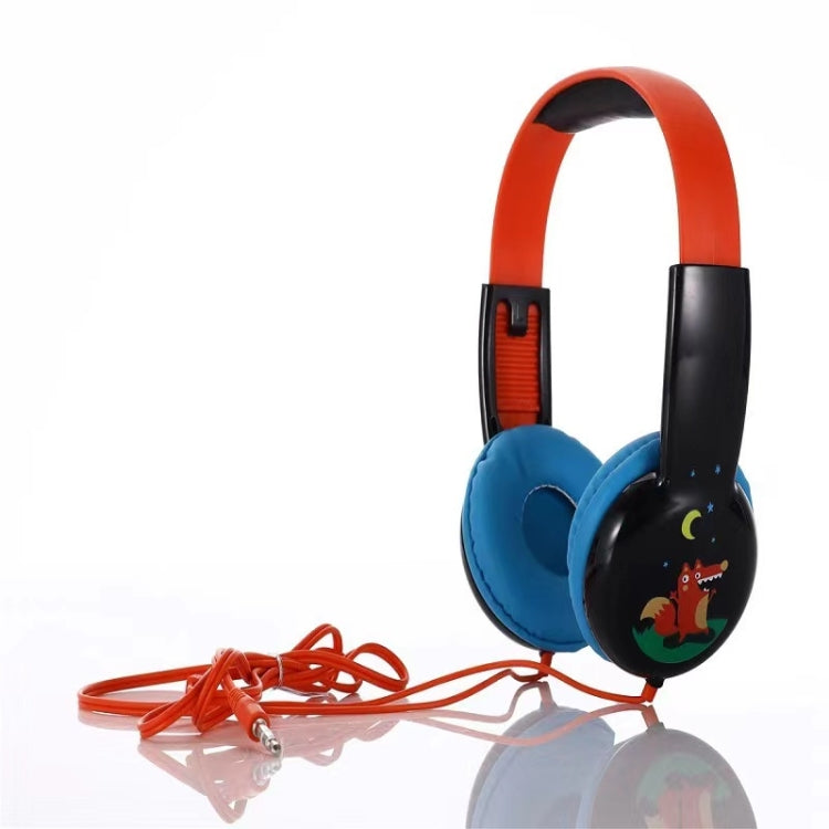 KID101 Portable Cute Children Learning Wired Headphone(Black Red)