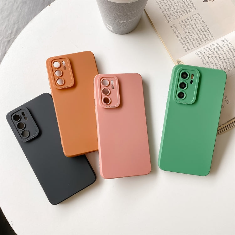 For Huawei P30 Pro Straight Side Liquid Silicone Phone Case(Blue)