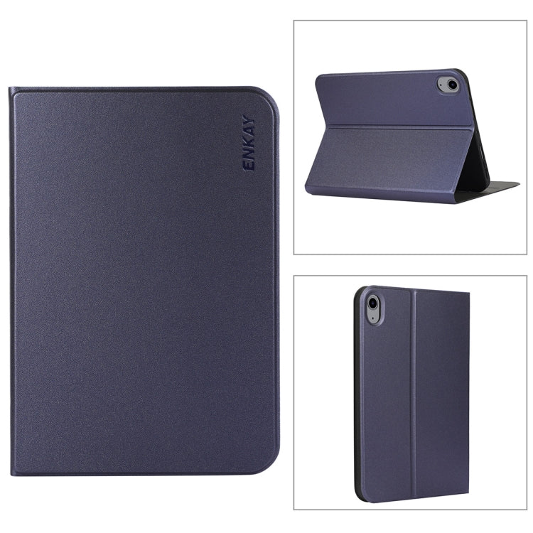 For iPad mini 2024 / mini 6 ENKAY Horizontal Flip PU Leather + TPU Smart Tablet Case with Holder & Sleep / Wake-up Function(Dark Blue)