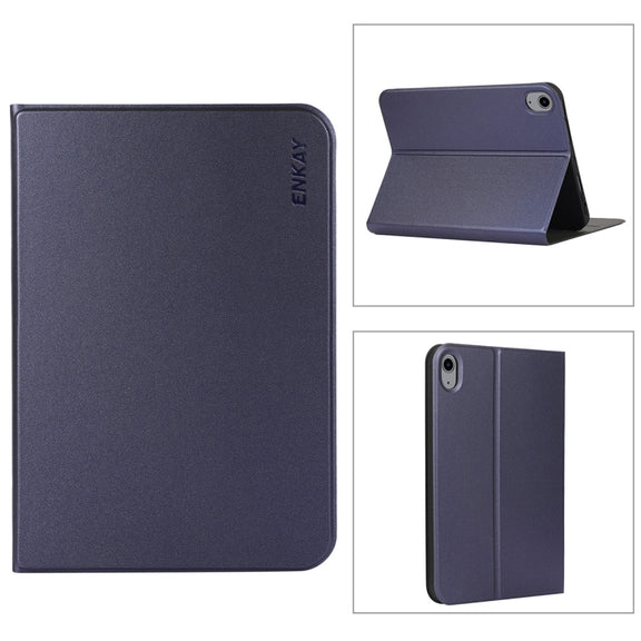 For iPad mini 2024 / mini 6 ENKAY Horizontal Flip PU Leather + TPU Smart Tablet Case with Holder & Sleep / Wake-up Function(Dark Blue)