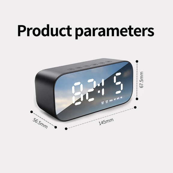 AEC BT518 Portable Wireless Bluetooth Speaker LED Alarm Clock Support AUX / TF Card / FM