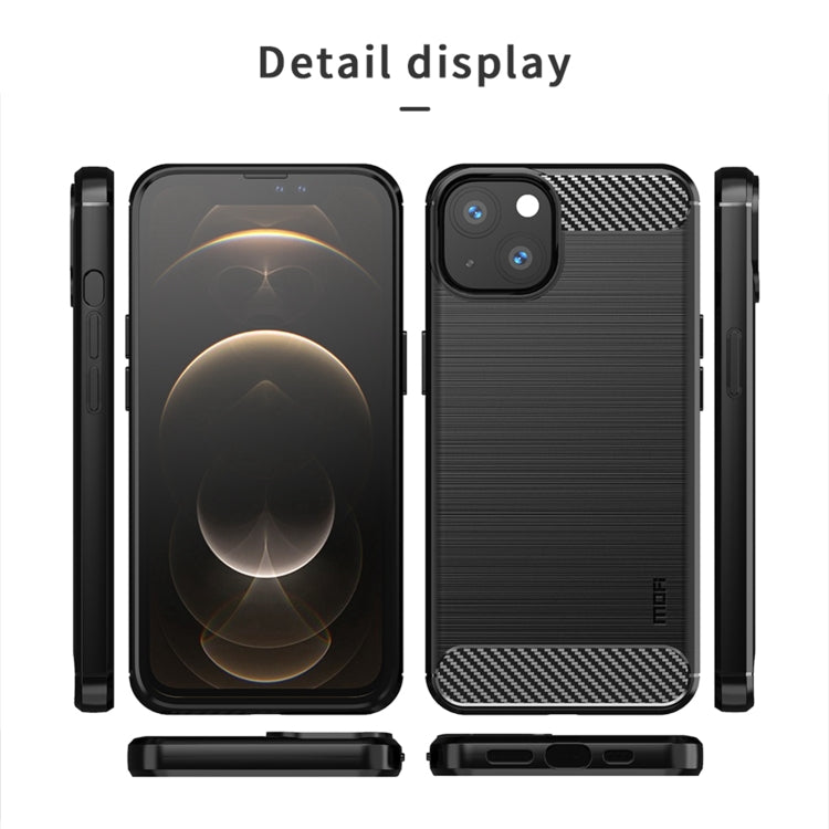 For iPhone 13 mini MOFI Gentleness Series Brushed Texture Carbon Fiber Soft TPU Case  (Gray)