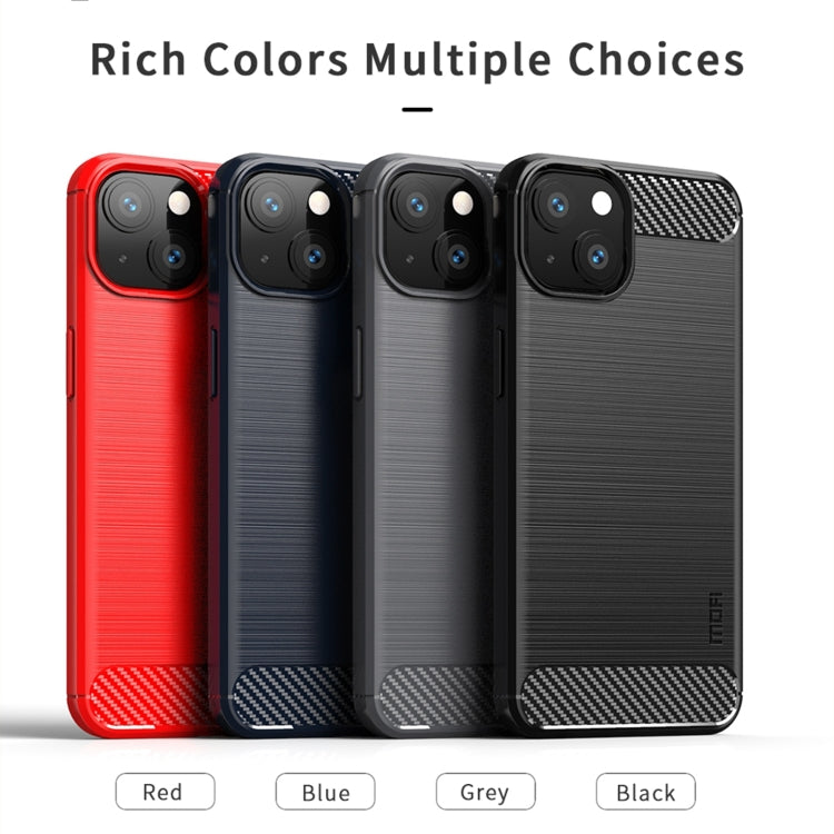 For iPhone 13 mini MOFI Gentleness Series Brushed Texture Carbon Fiber Soft TPU Case  (Gray)