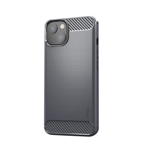 For iPhone 13 mini MOFI Gentleness Series Brushed Texture Carbon Fiber Soft TPU Case  (Gray)