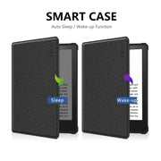 For Amazon Kindle Paperwhite 5 2021 ENKAY Solid Color Denim Texture Horizontal Flip Leather Tablet Case with Sleep / Wake-up Function(Black)