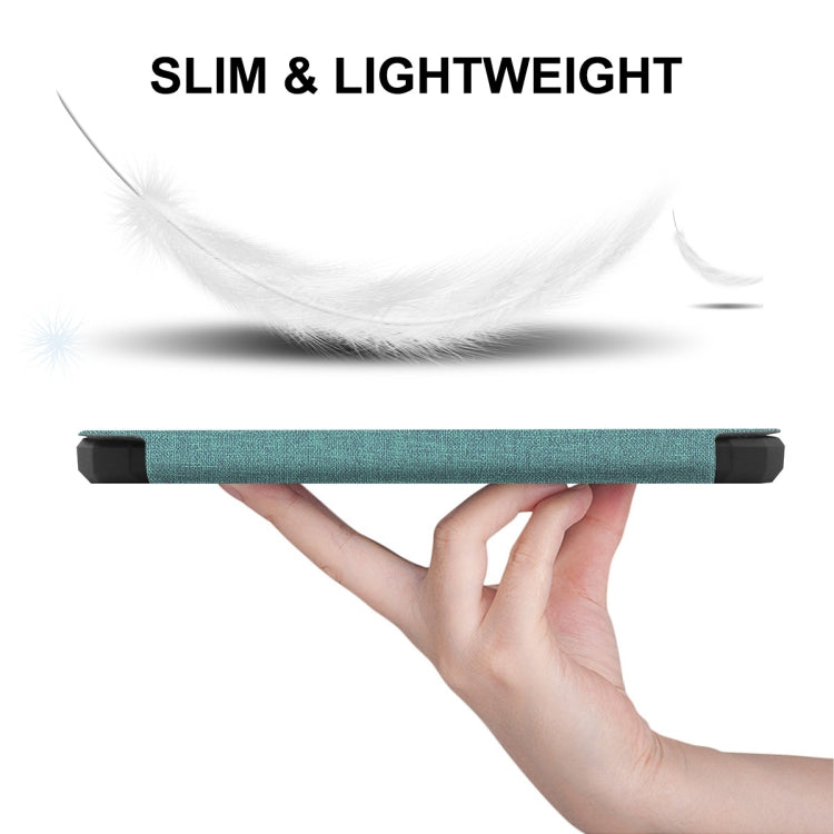 For Amazon Kindle Paperwhite 5 2021 ENKAY Solid Color Denim Texture Horizontal Flip Leather Tablet Case with Sleep / Wake-up Function(Green)