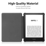 For Amazon Kindle Paperwhite 5 2021 ENKAY Solid Color Denim Texture Horizontal Flip Leather Tablet Case with Sleep / Wake-up Function(Dark Blue)