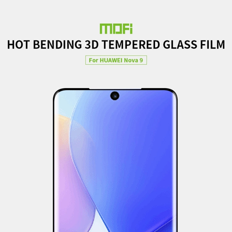 For Huawei nova 9 MOFI 9H 3D Explosion-Proof Hot Bending Full Screen Tempered Glass Film(Black)