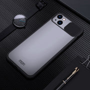 For iPhone 13 MOFI Translucent Frosted PC + TPU Phone Case(Black)